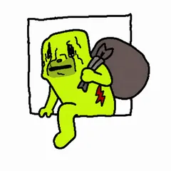 rob climbing out of a window with a sack